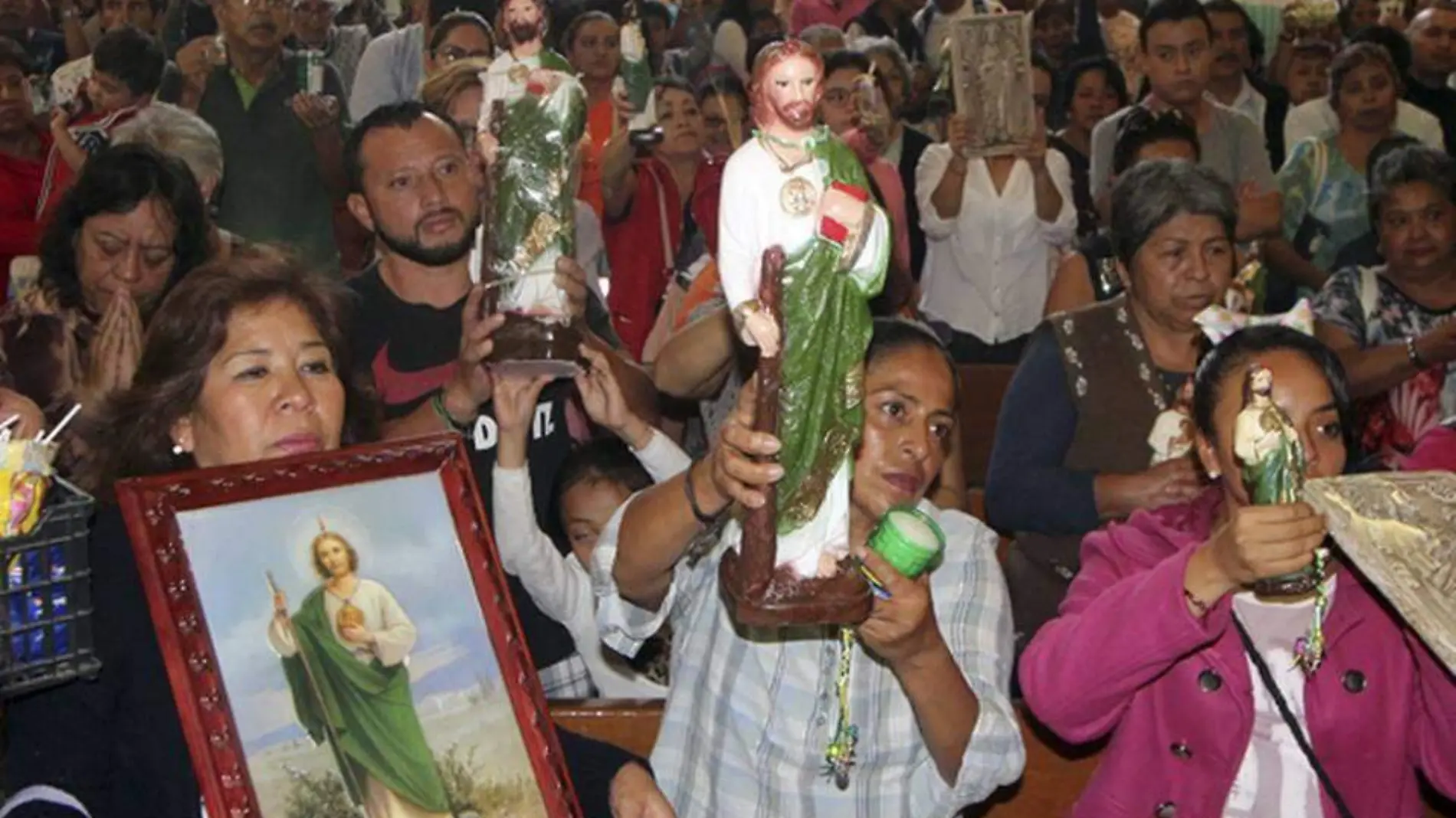 Una de las figuras con más adeptos en Puebla, al grado que cada 28 de mes tiene una celebración en su templo, es la de San Judas Tadeo